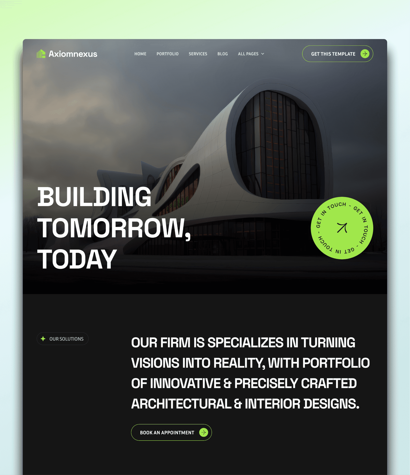 Axiom Nexus Futuristic Architecture Template