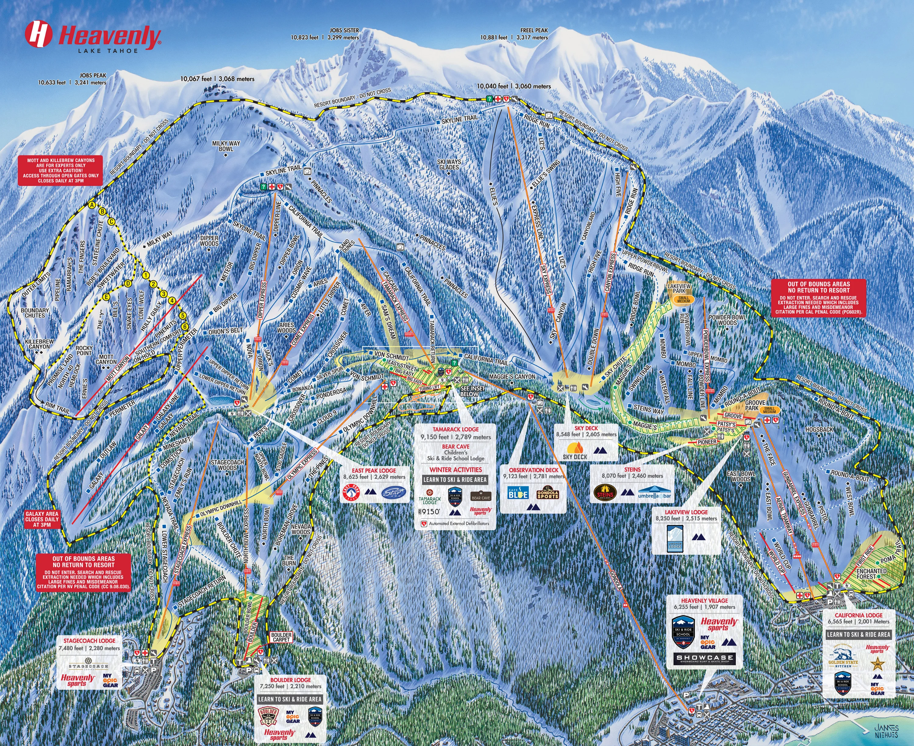 Heavenly Ski Resort Trail Map