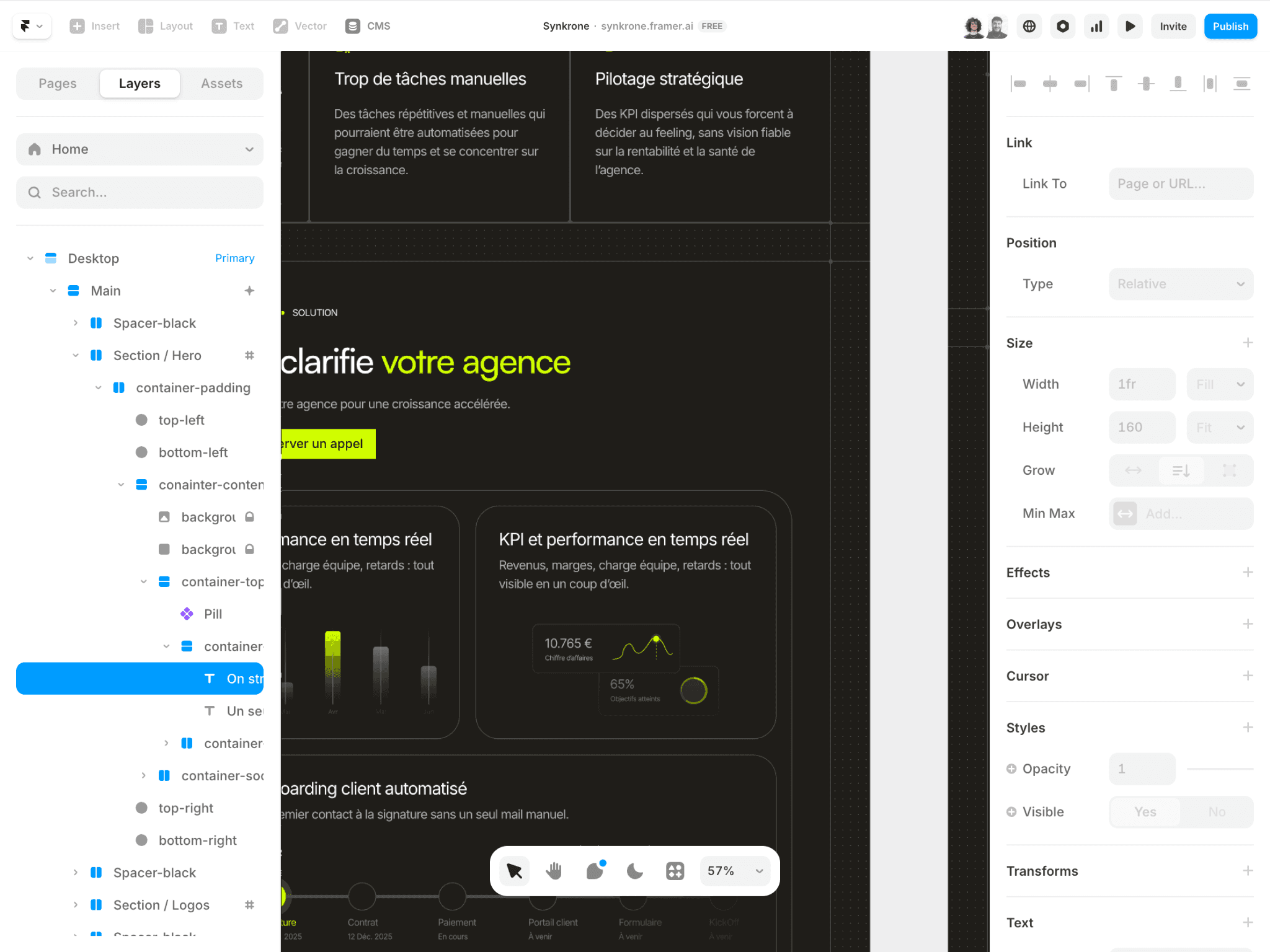 A project in the Framer editor