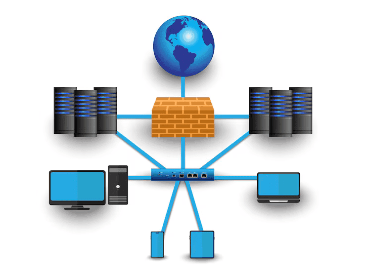 Diagram showing a central web hosting server (origin) compared to multiple globally distributed CDN edge servers