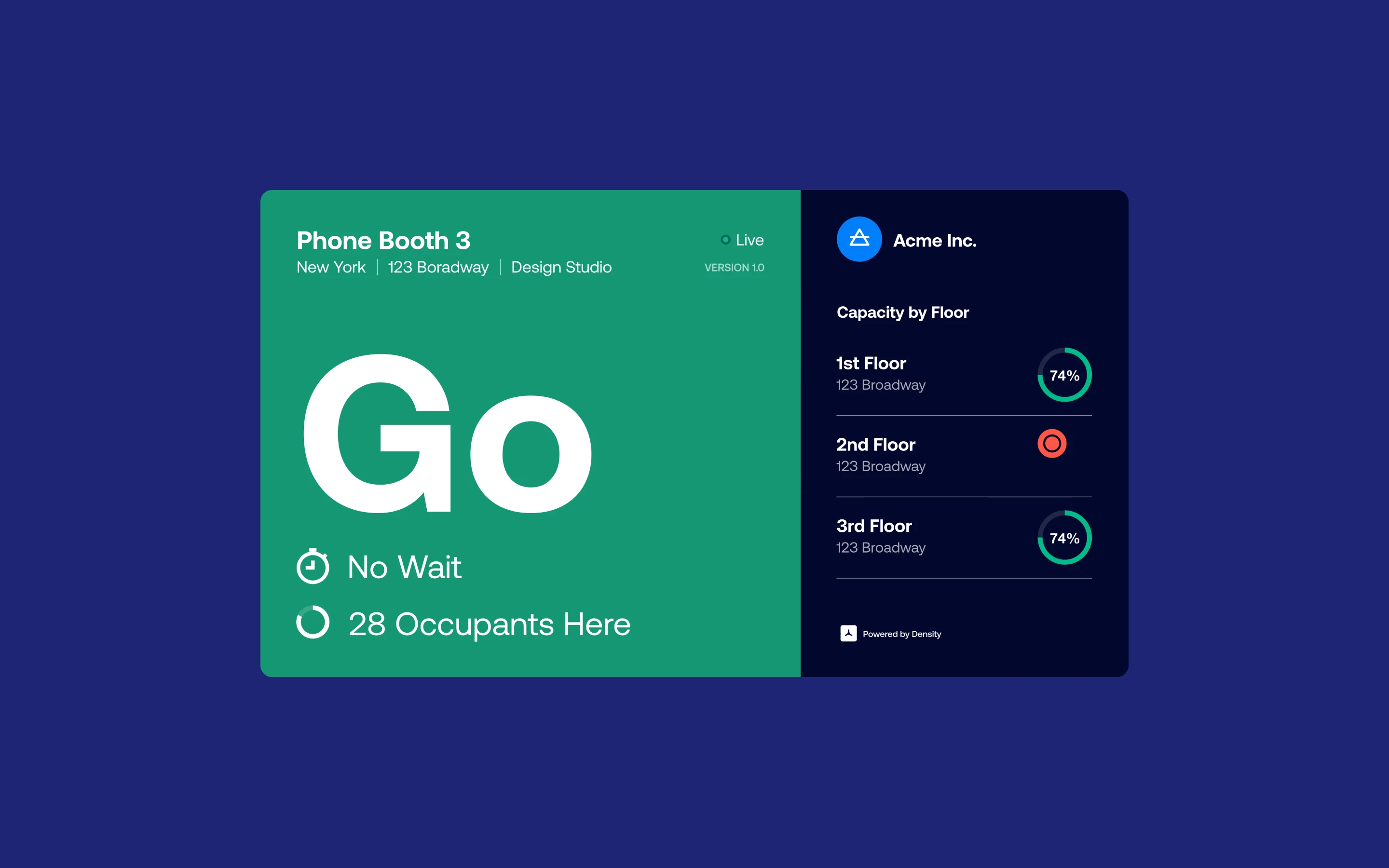 Density Safe display side directory view 