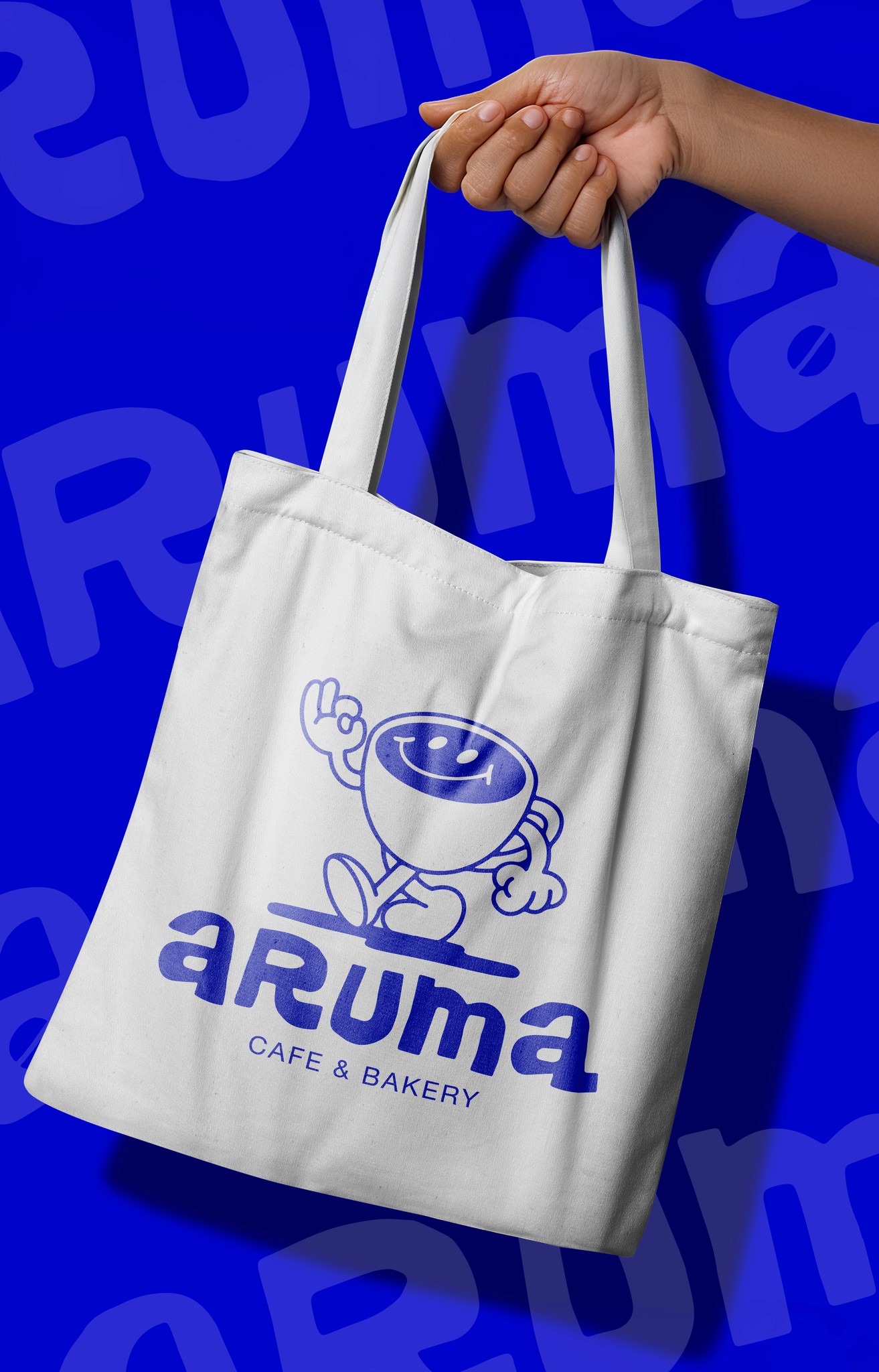 Branded tote bag for cafe merchandise