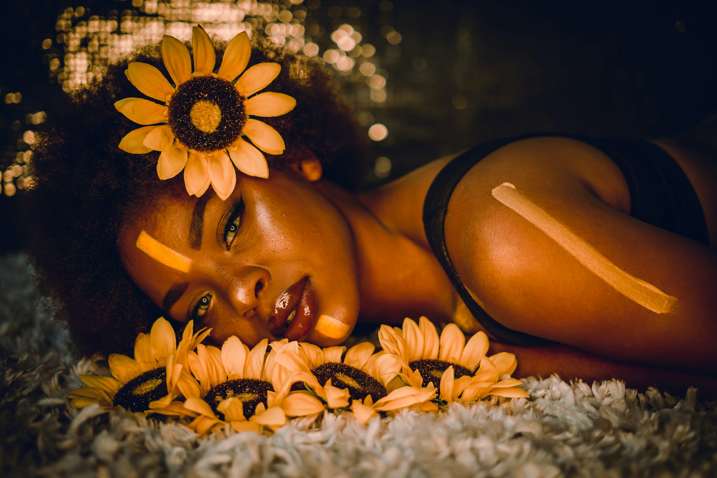 Lady Laying With Flowers - Preppy Profile Pictures