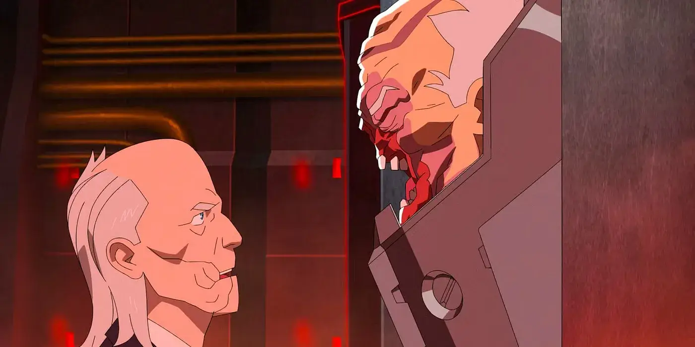 Cecil looking at Conquest while being restrained — a big mistake in the making