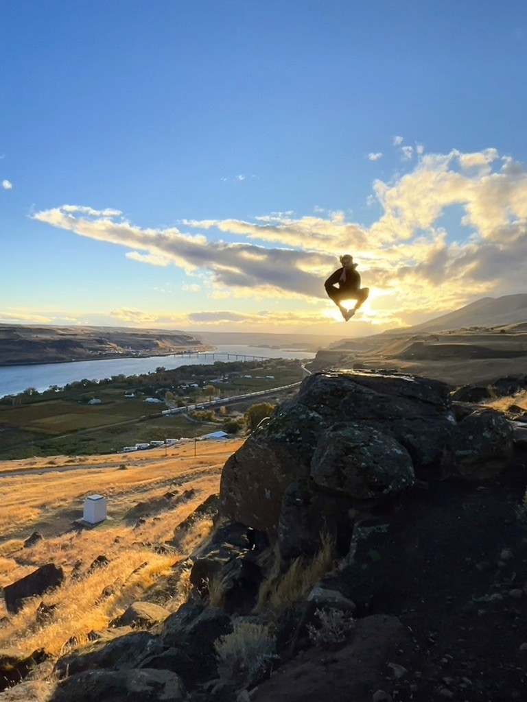 Man doing stunt at beach
