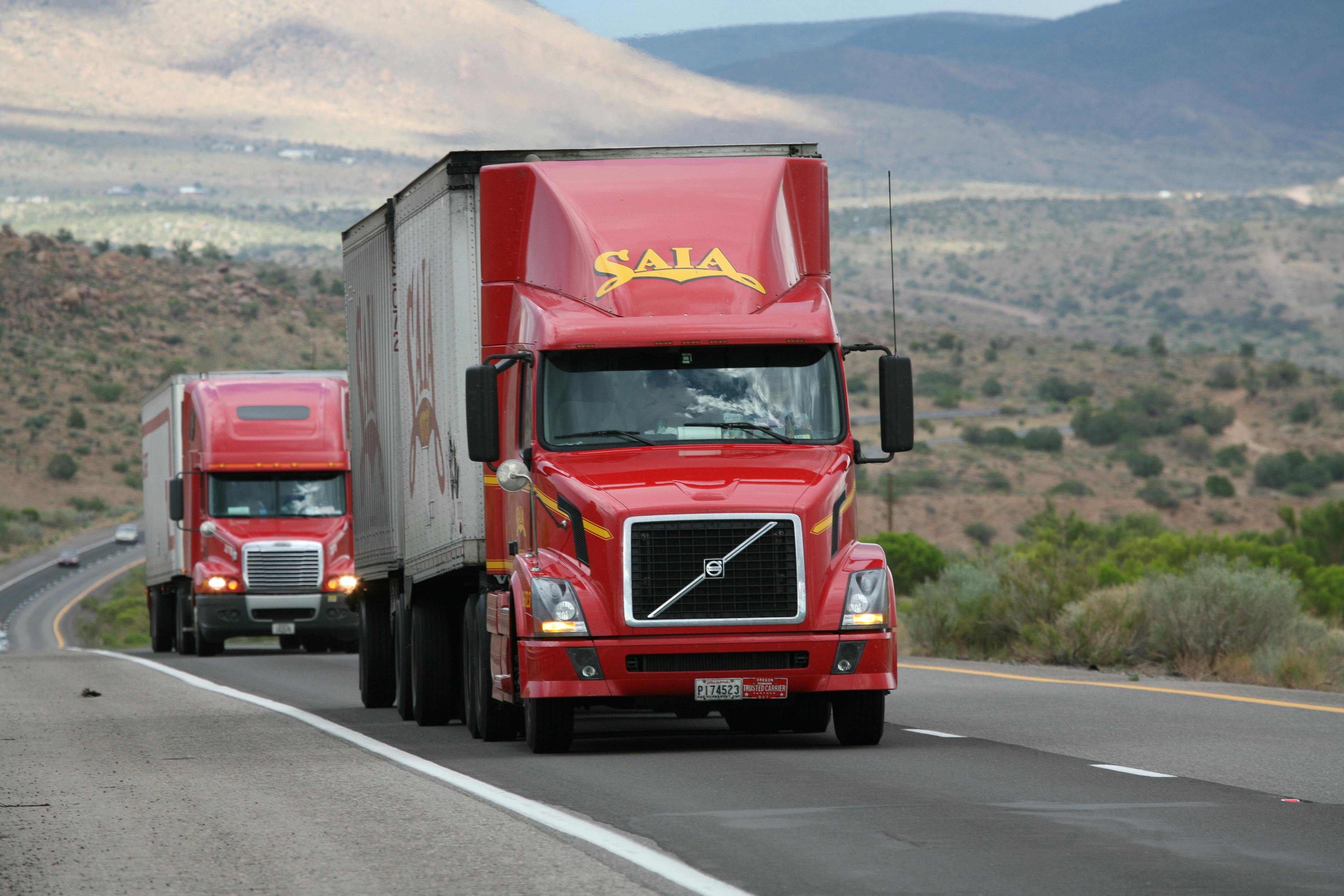 Front of a big semi truck