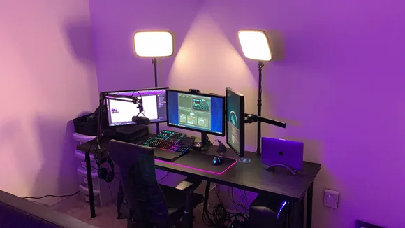 Nick’s desk gaming and streaming setup in 2019.