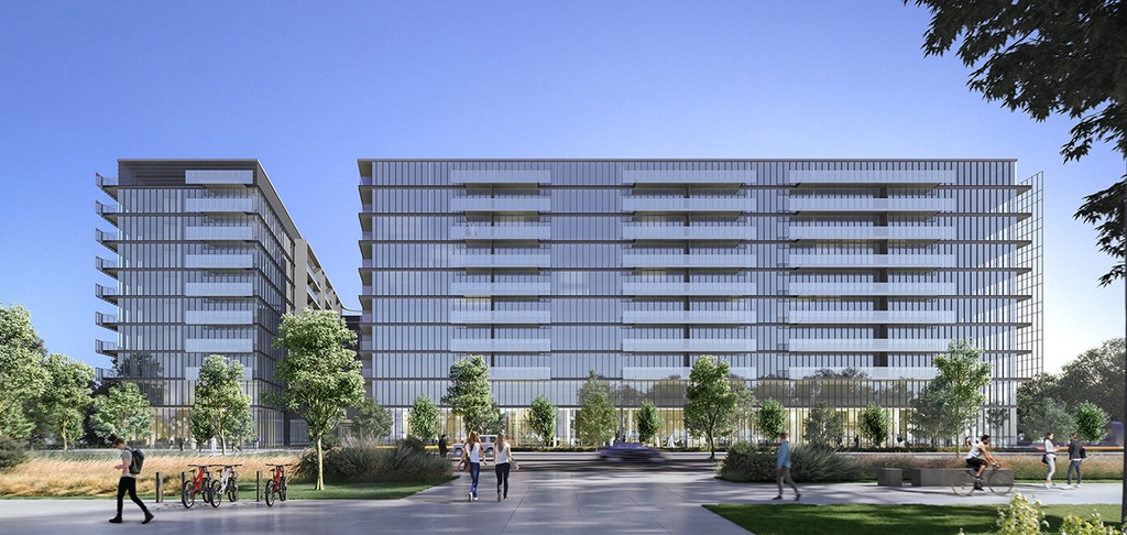 The new office building, The Gate 5, showcasing modern architecture and urban design.