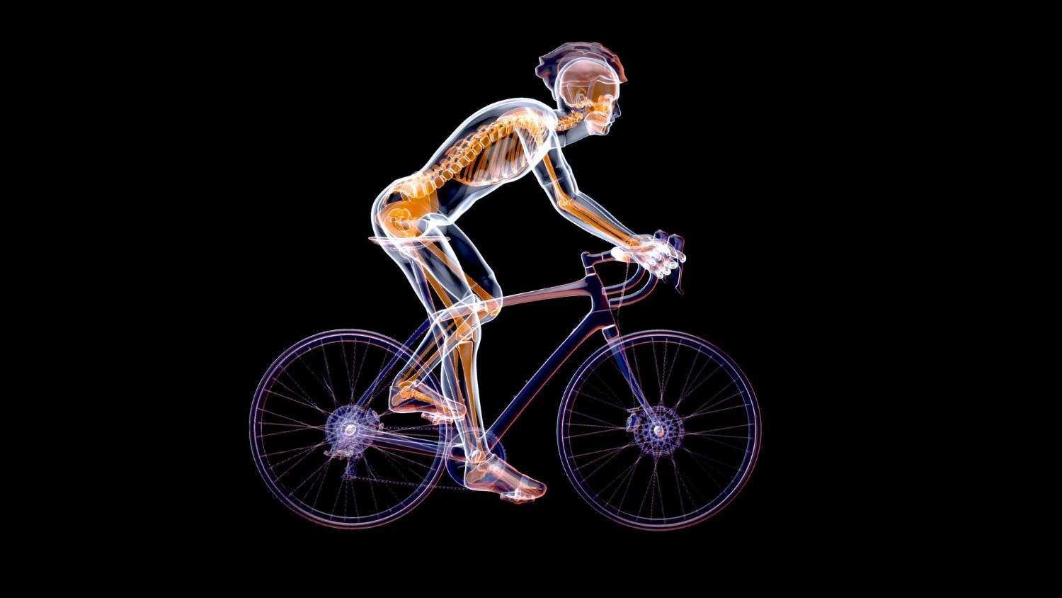 CT scan of person riding a bicycle