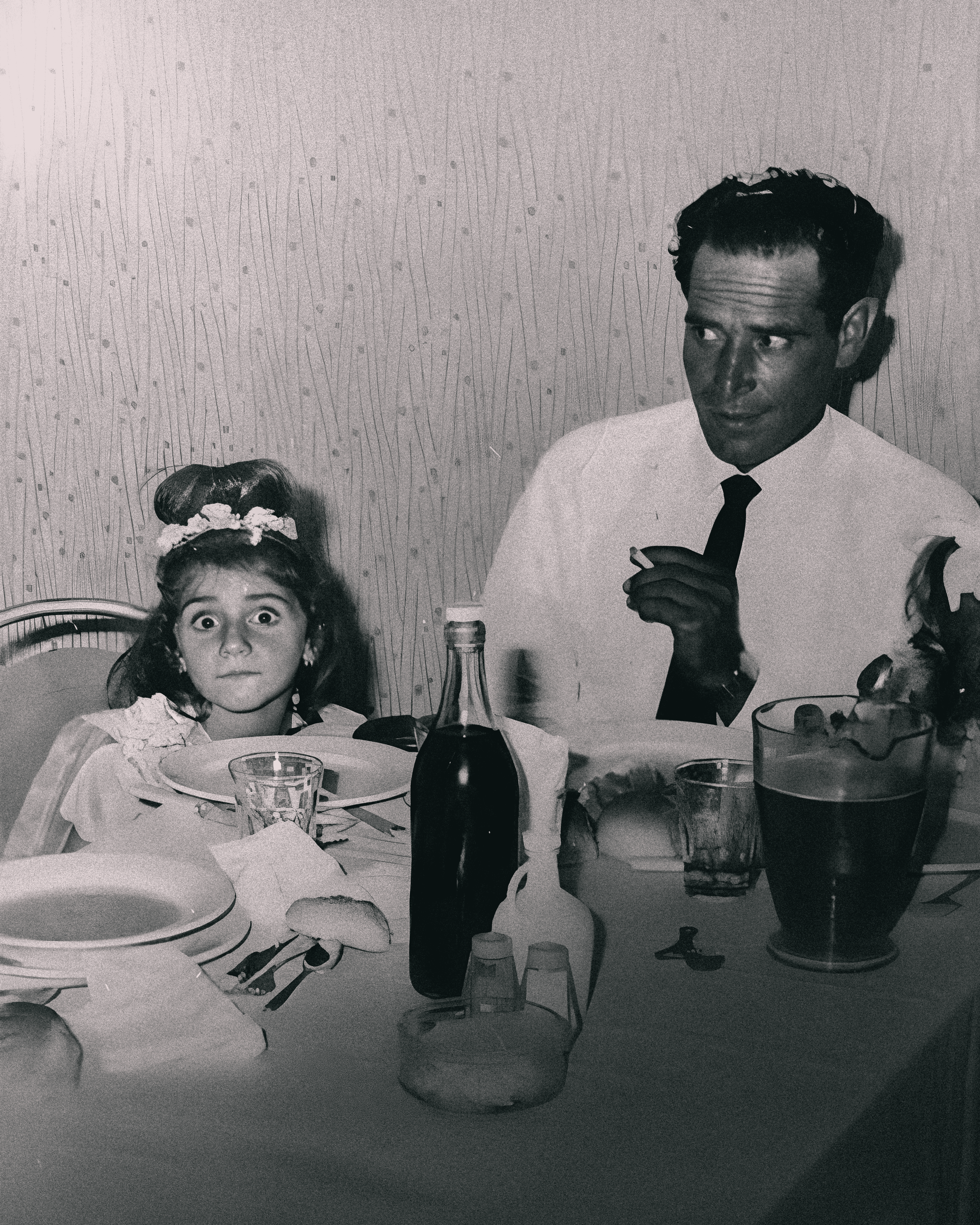 Vintage family photograph in black and white