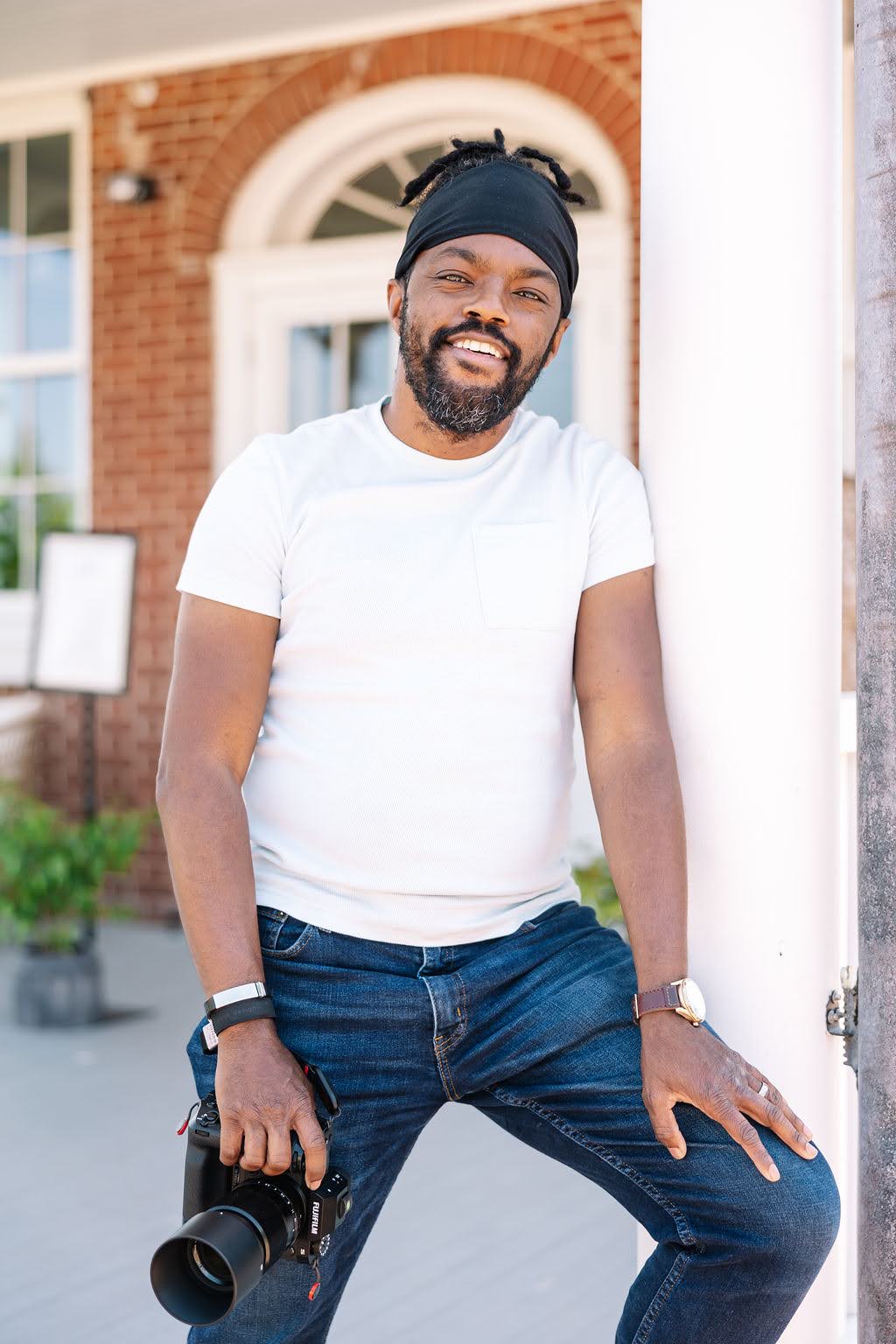 Photographer holding a camera
