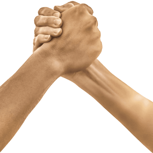 Two hands in an elegant gesture, one above the other, against a dark background