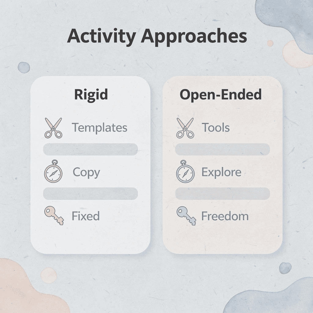 Comparison of rigid versus open-ended activity approaches