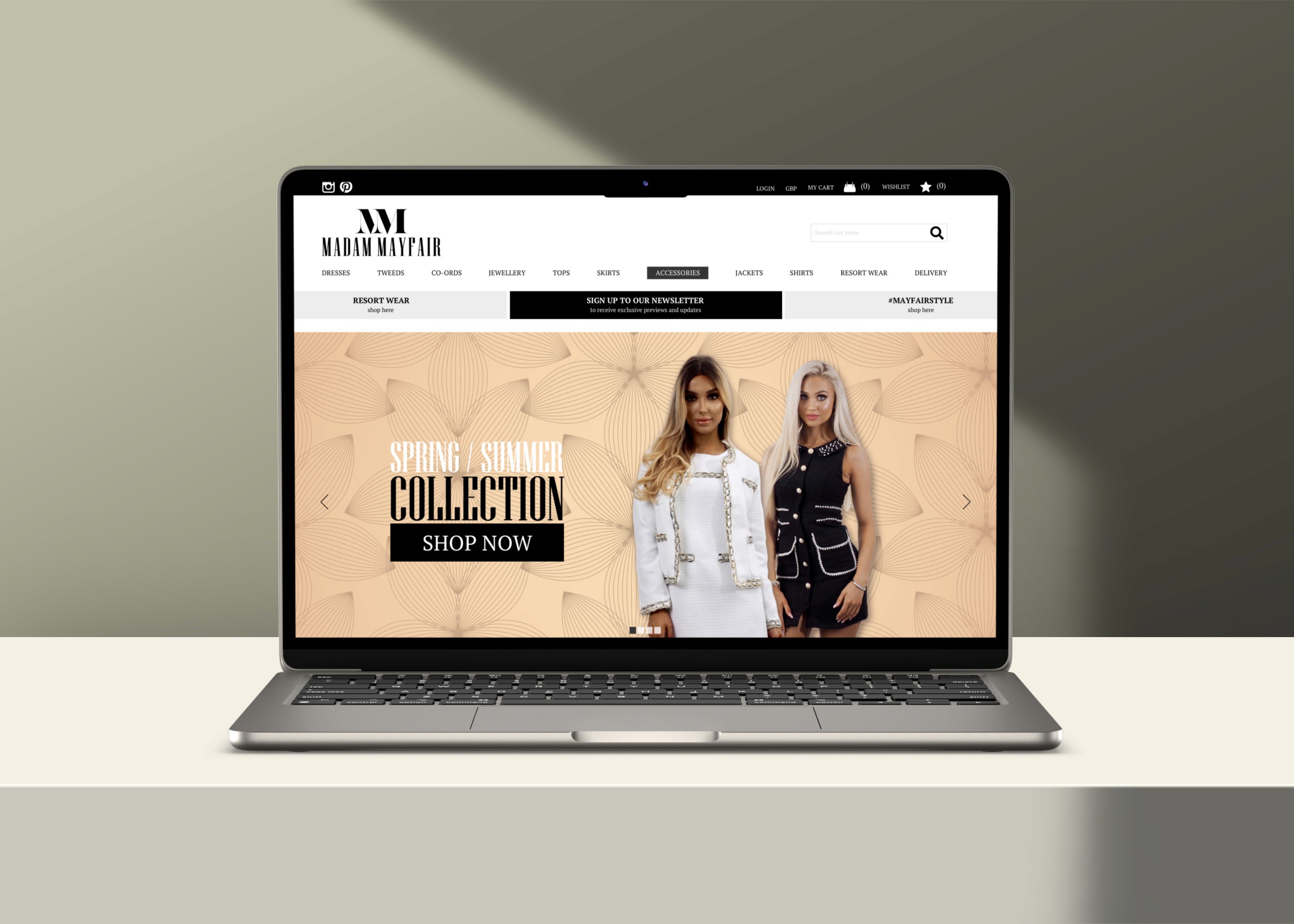Madam Mayfair website design