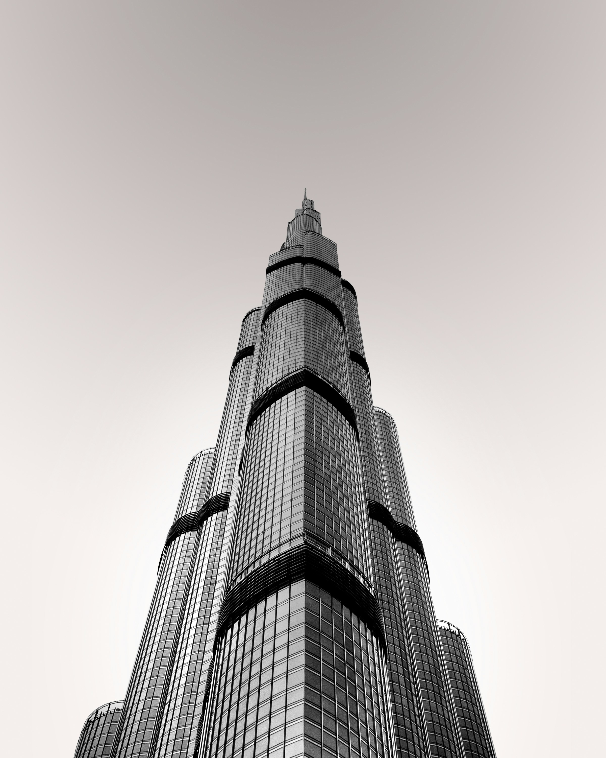 grayscale photo of high rise building