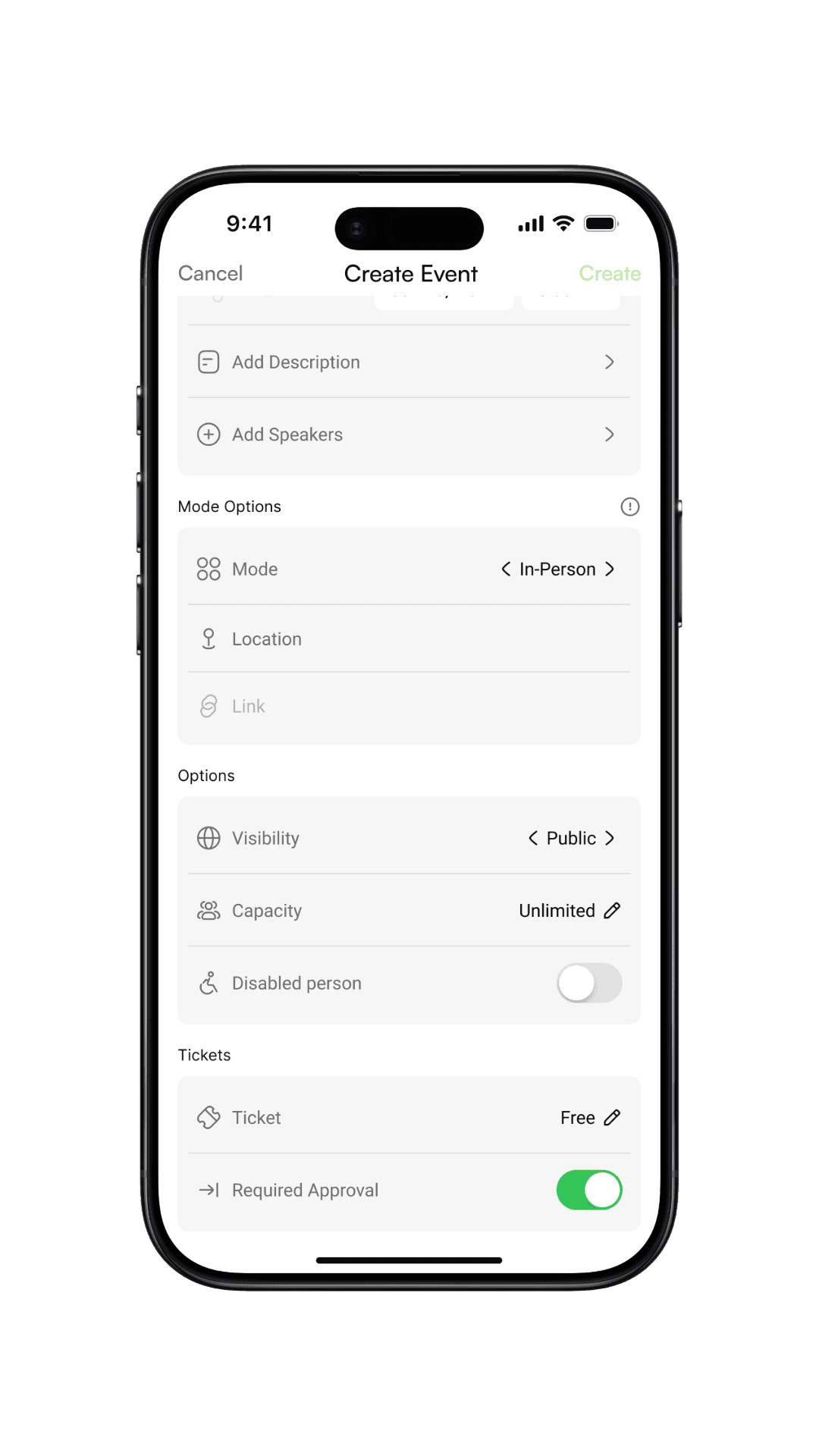 event creation form mockup 2