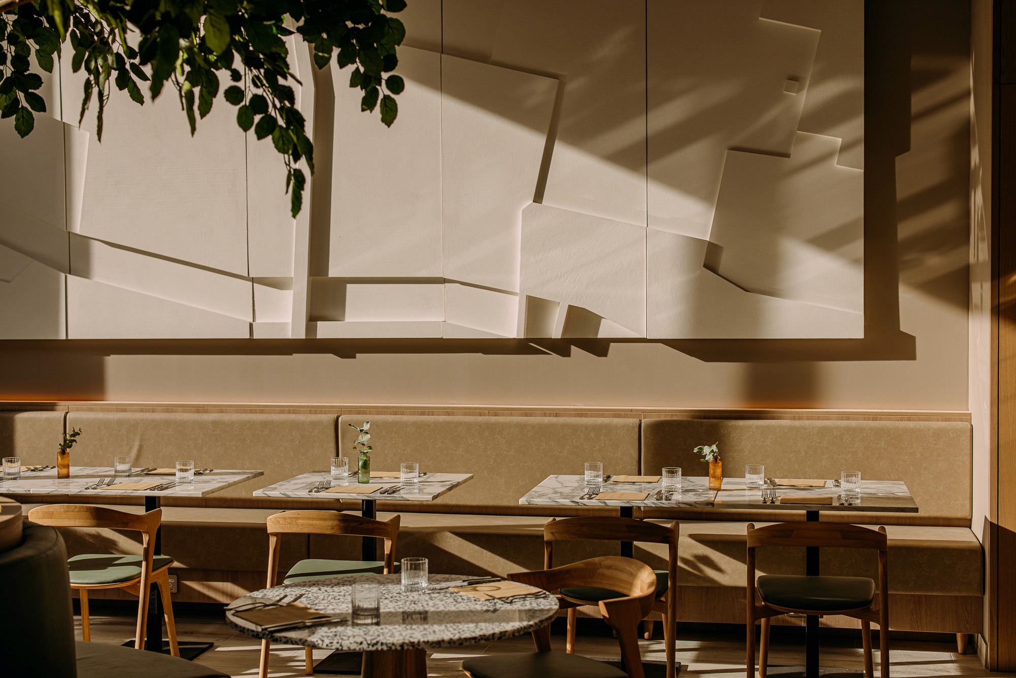 The 'Hazel' identity we developed plays with the juxtaposition of a haven within an urban environment 