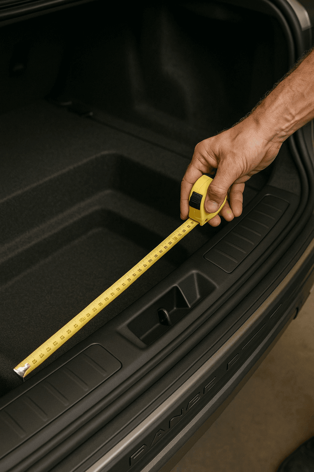 Ausmessen des Kofferraums für einen Einsatz