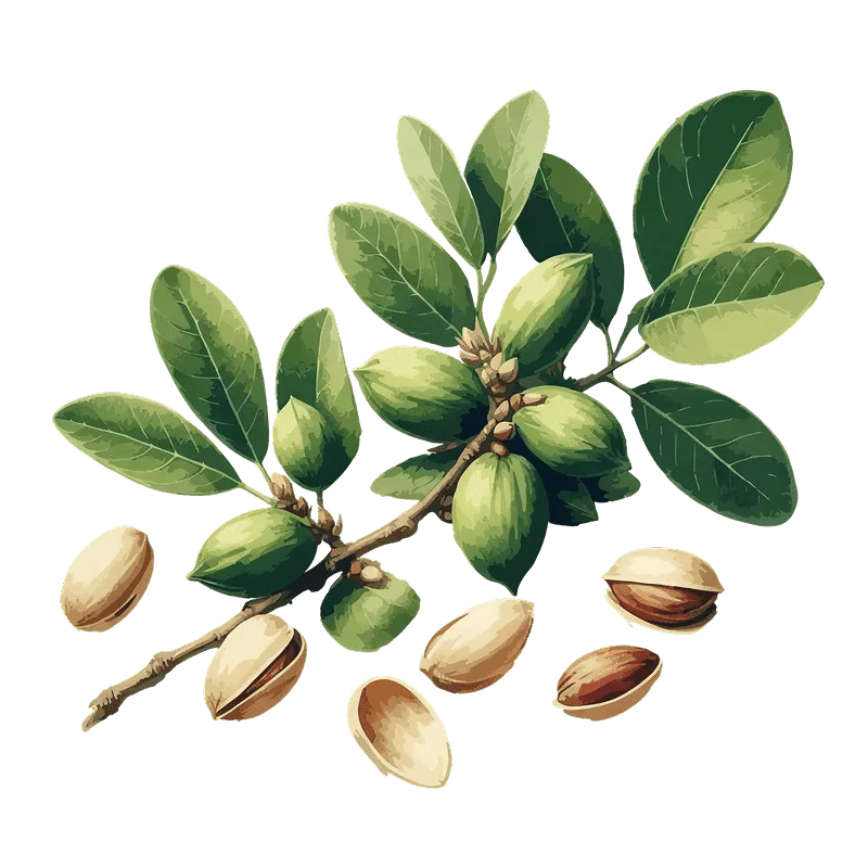 εικονογραφημένο κλαδί φυστικιάς