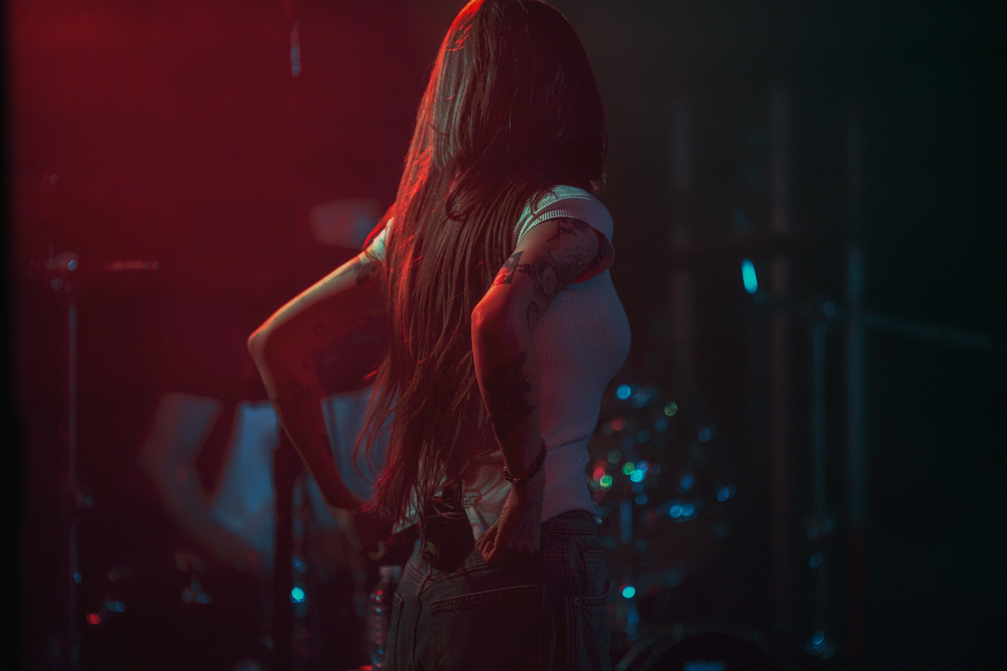 erin Baek performing with The Volunteers at Deluxe Basement in Indianapolis