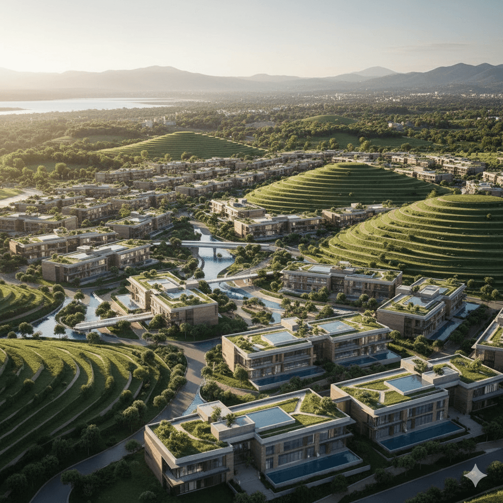 Artistic icon representing the master-planned Antalya Hills township, M3M Oak