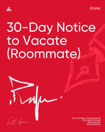 30-Day Notice to Vacate (Roommate)