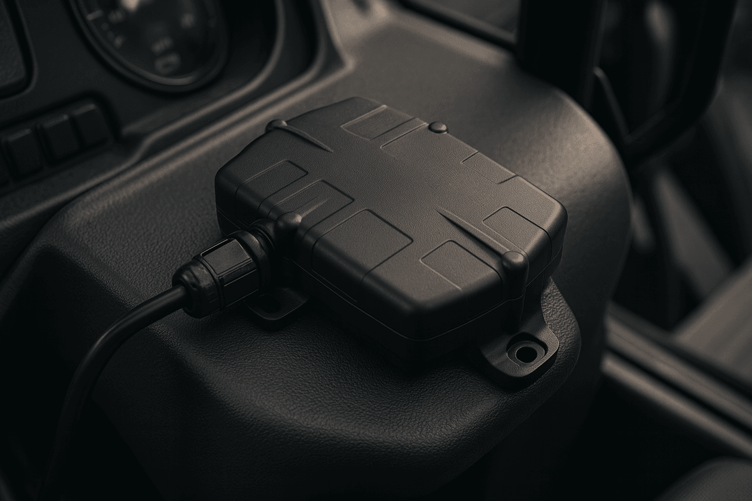 High-value equipment fitted with a GPS tracking device for real-time asset visibility.