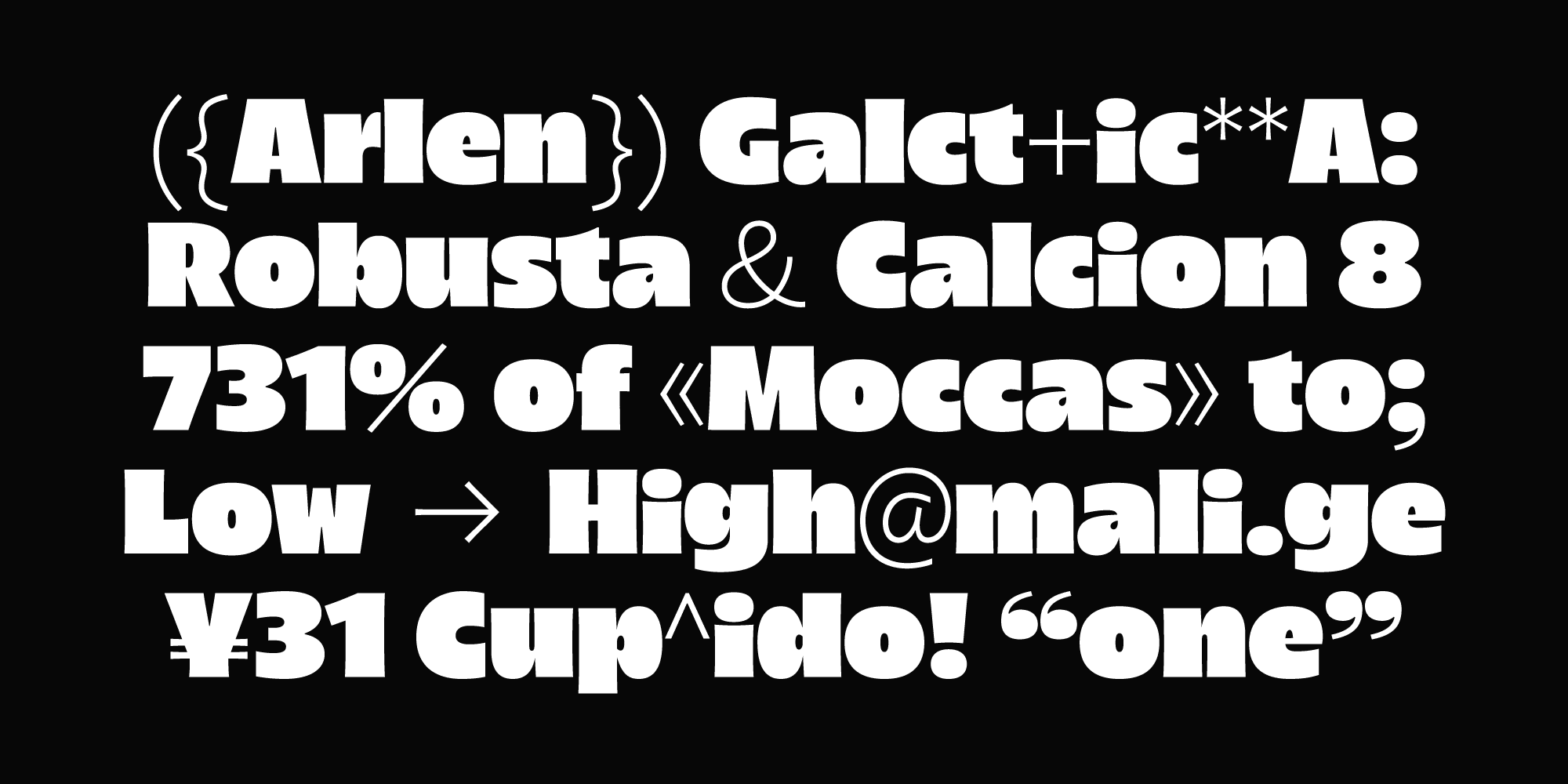 Arlen used in a typographic specimen image