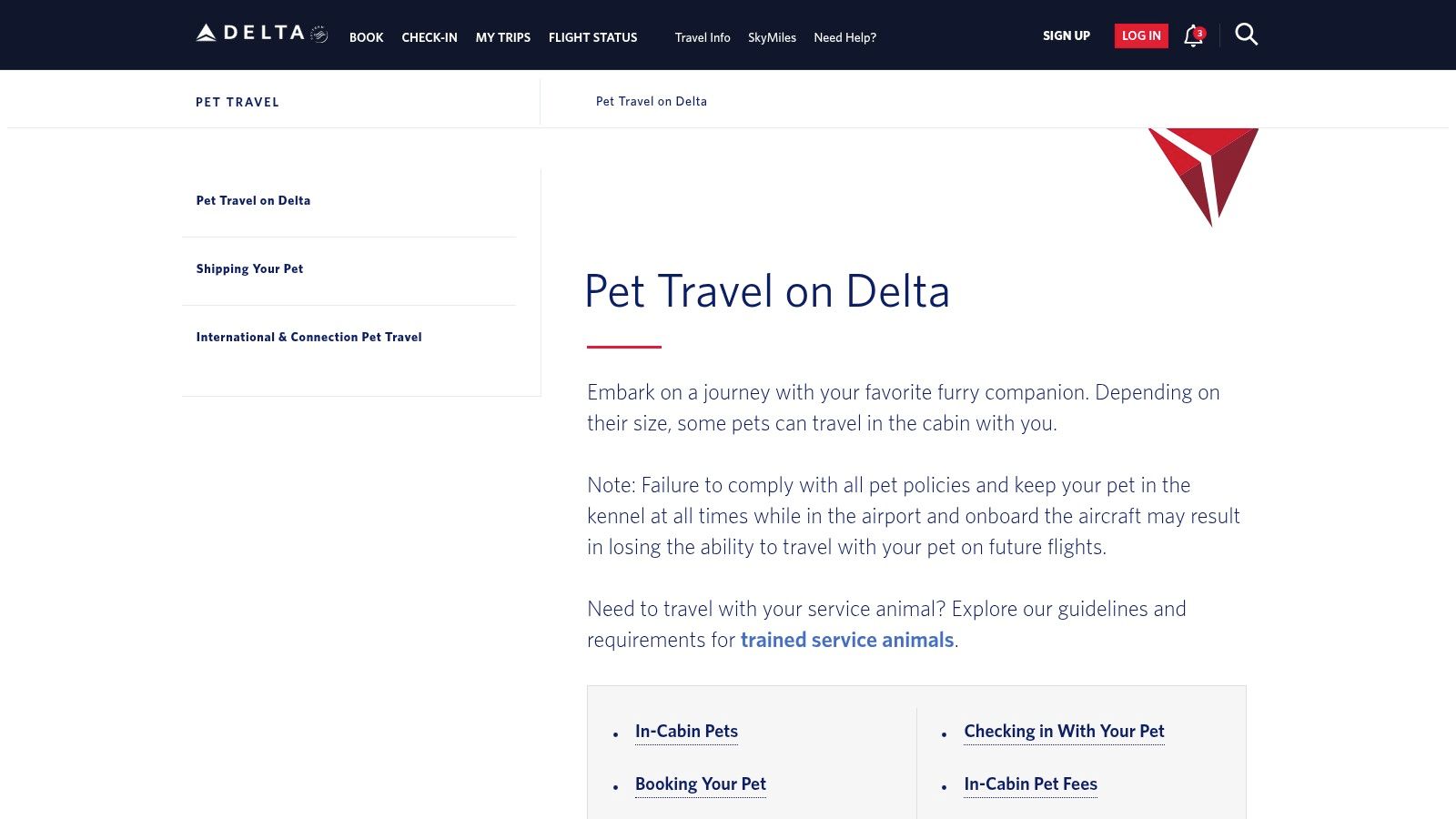 Delta — Delta Cargo and Pet Travel