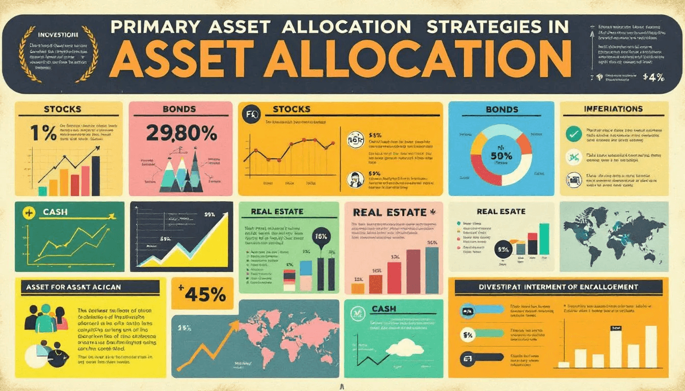 A visual representation of primary asset allocation strategies used in investments.