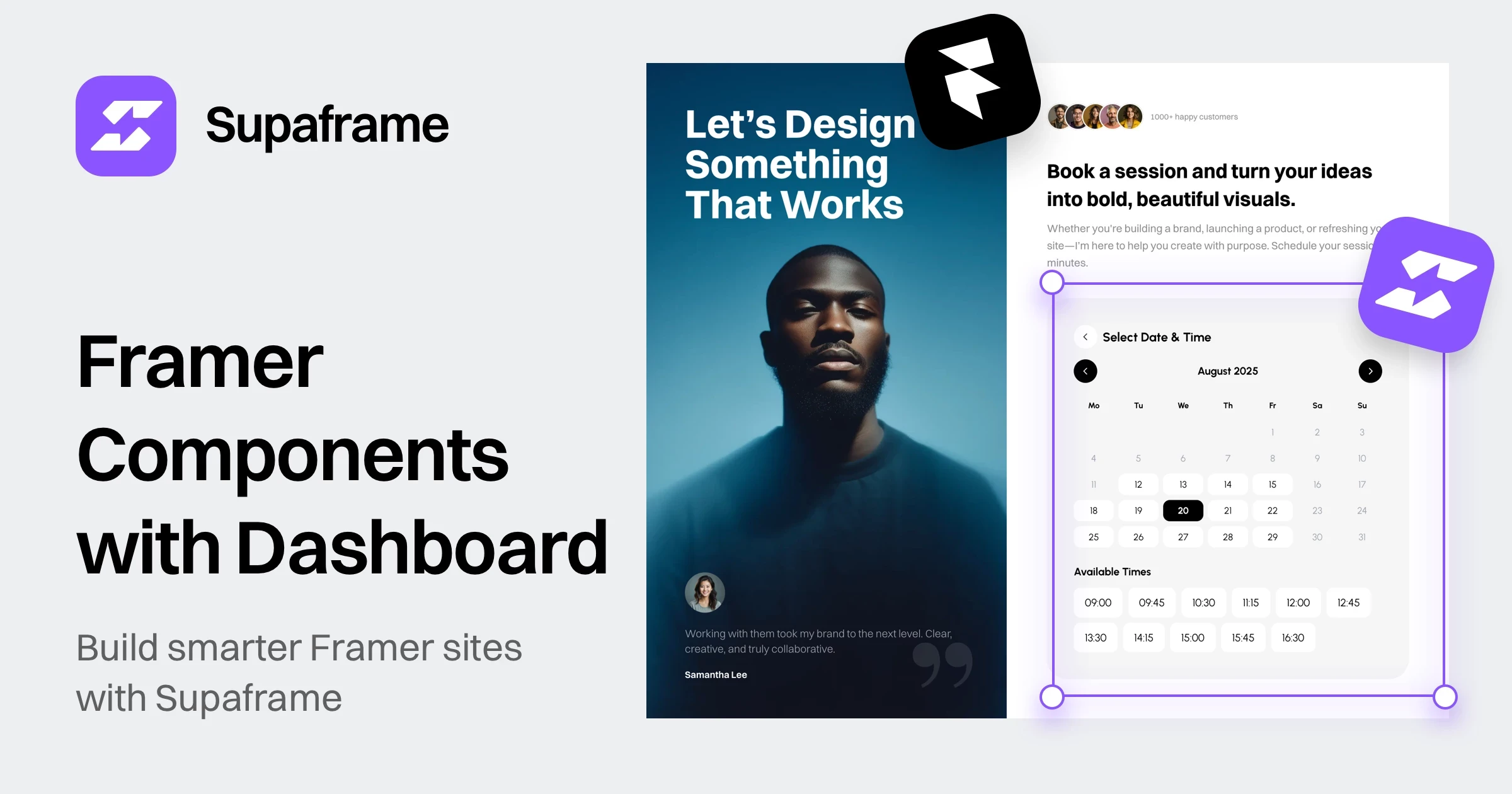 Testimonial Component Framer Templates - Supaframe