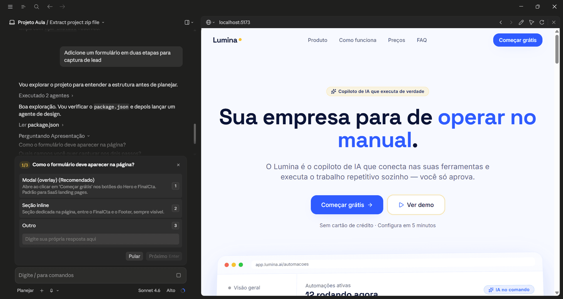Sites e landing pages prontos para uso
