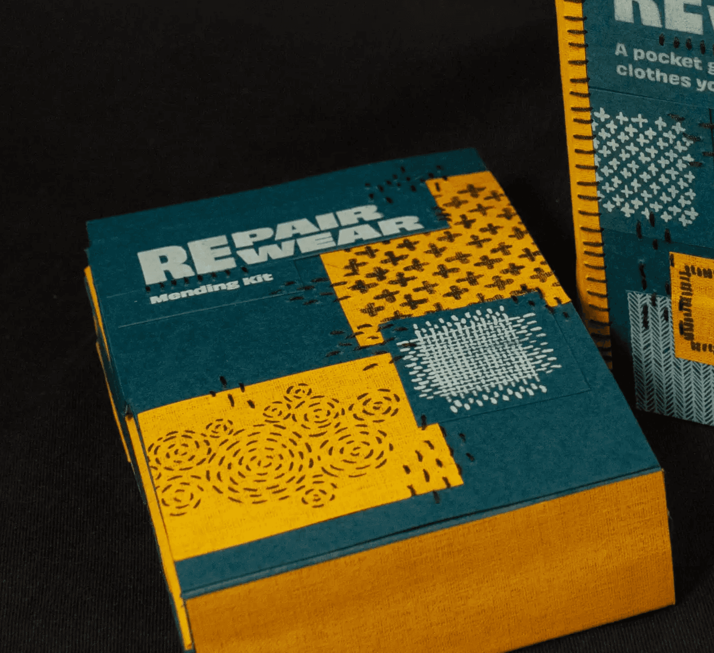 Mending kit cover in a patchwork style