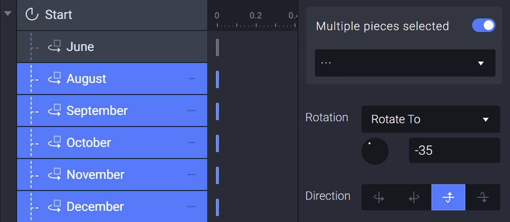 Set the direction downward