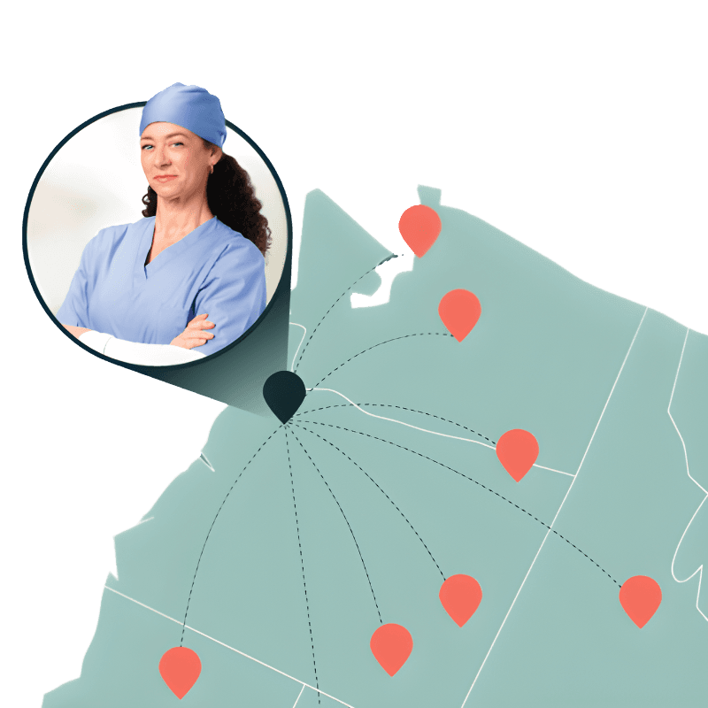 Surgeon able to work in multiple locaitons