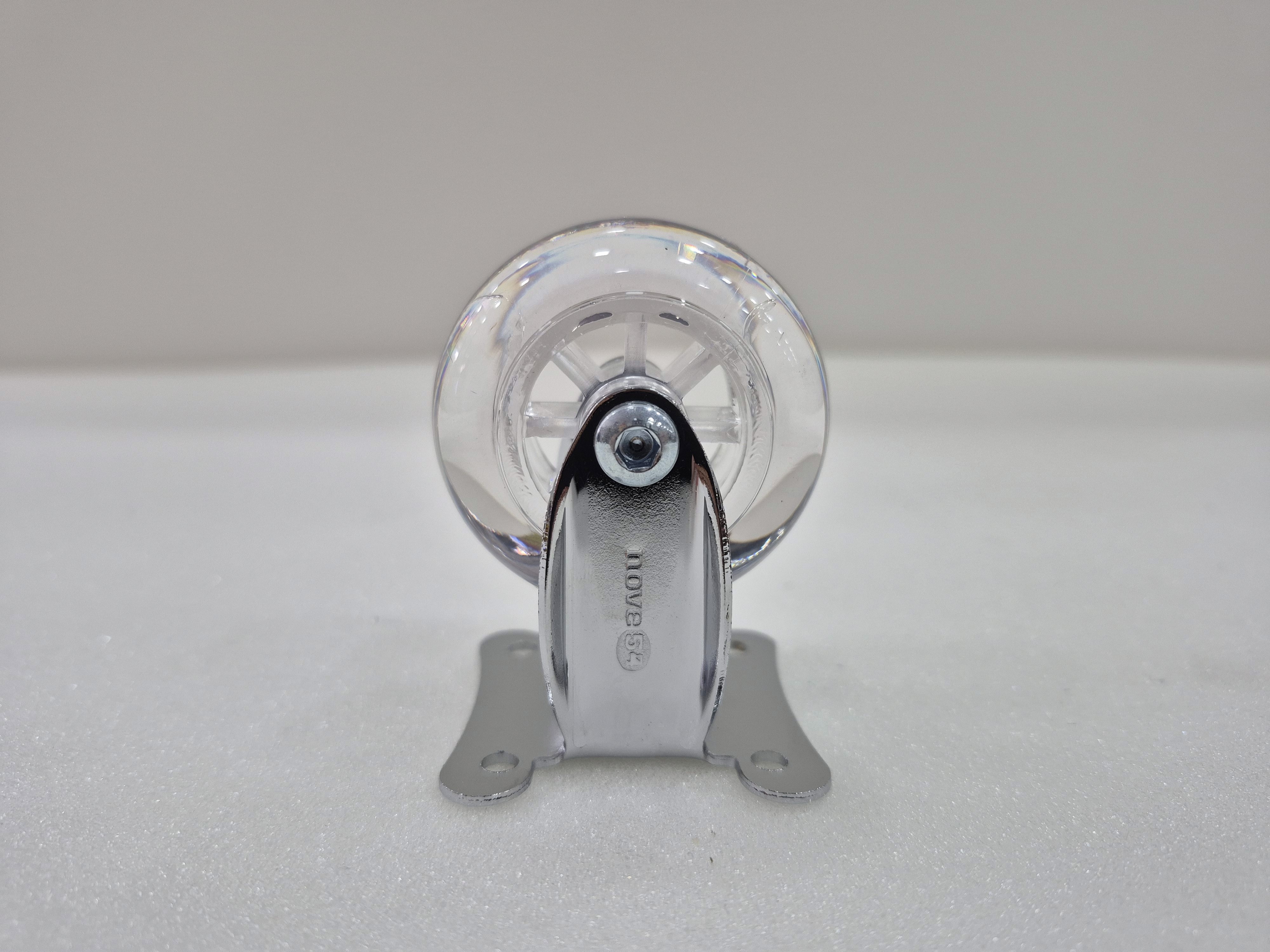 rodizio fixo em gel transparaente 5 cm