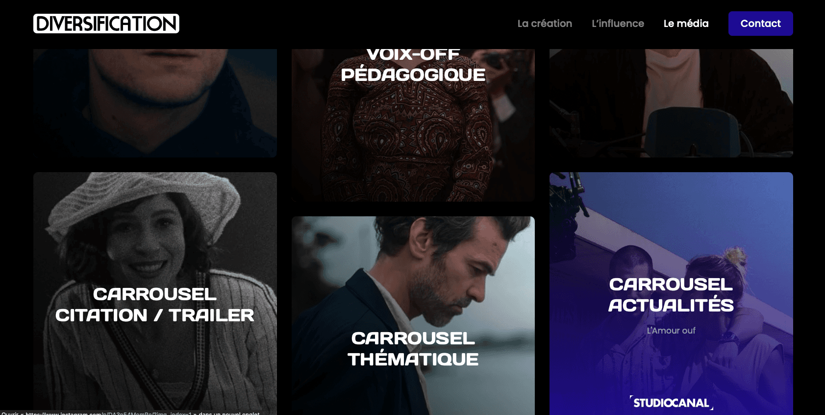 Refonte site web Diversification Littérature Production média Wix