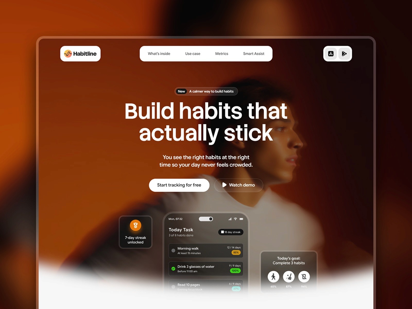Habitline — 现代专业 AI 产品官网设计灵感