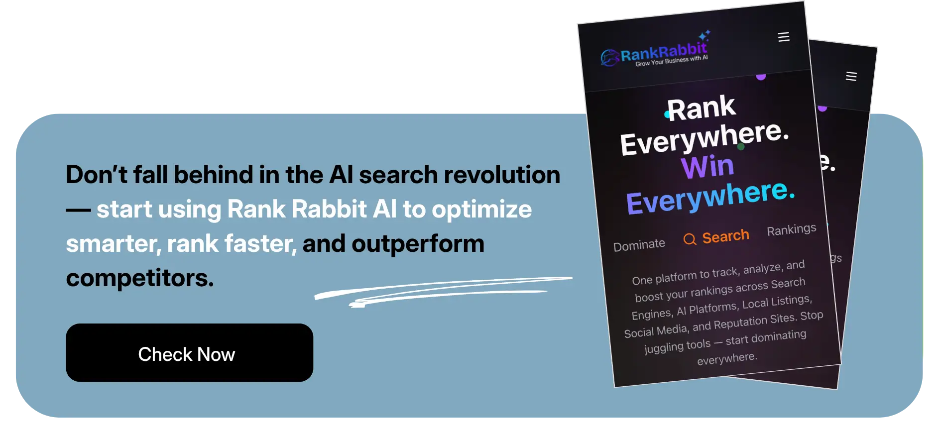 Call-to-action for Rank Rabbit AI