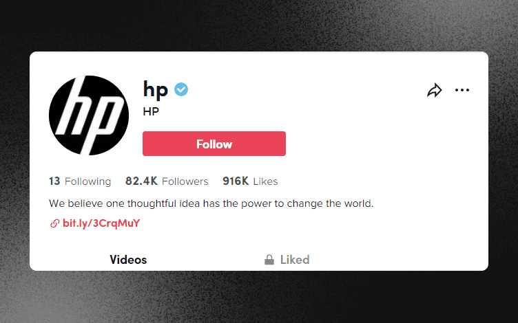 HP tiktok account