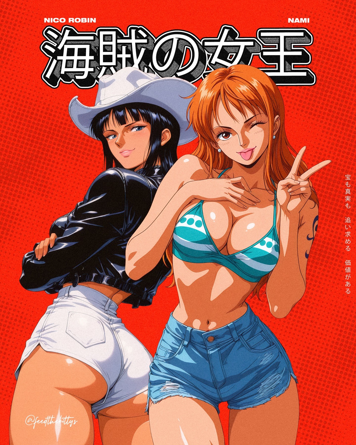 AI-generated anime ensemble poster in retro Evangelion style