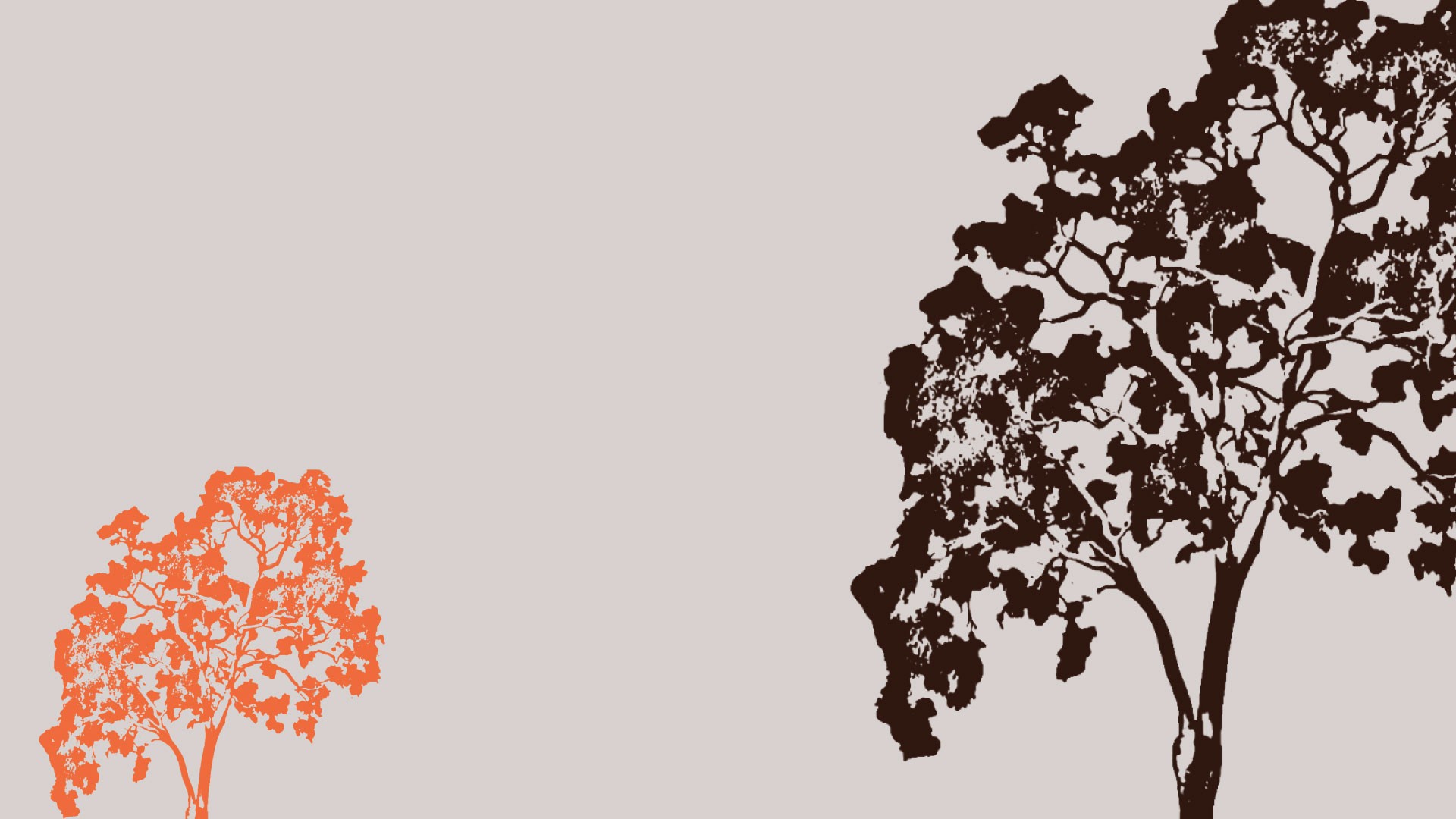 An illustration of two gum trees.