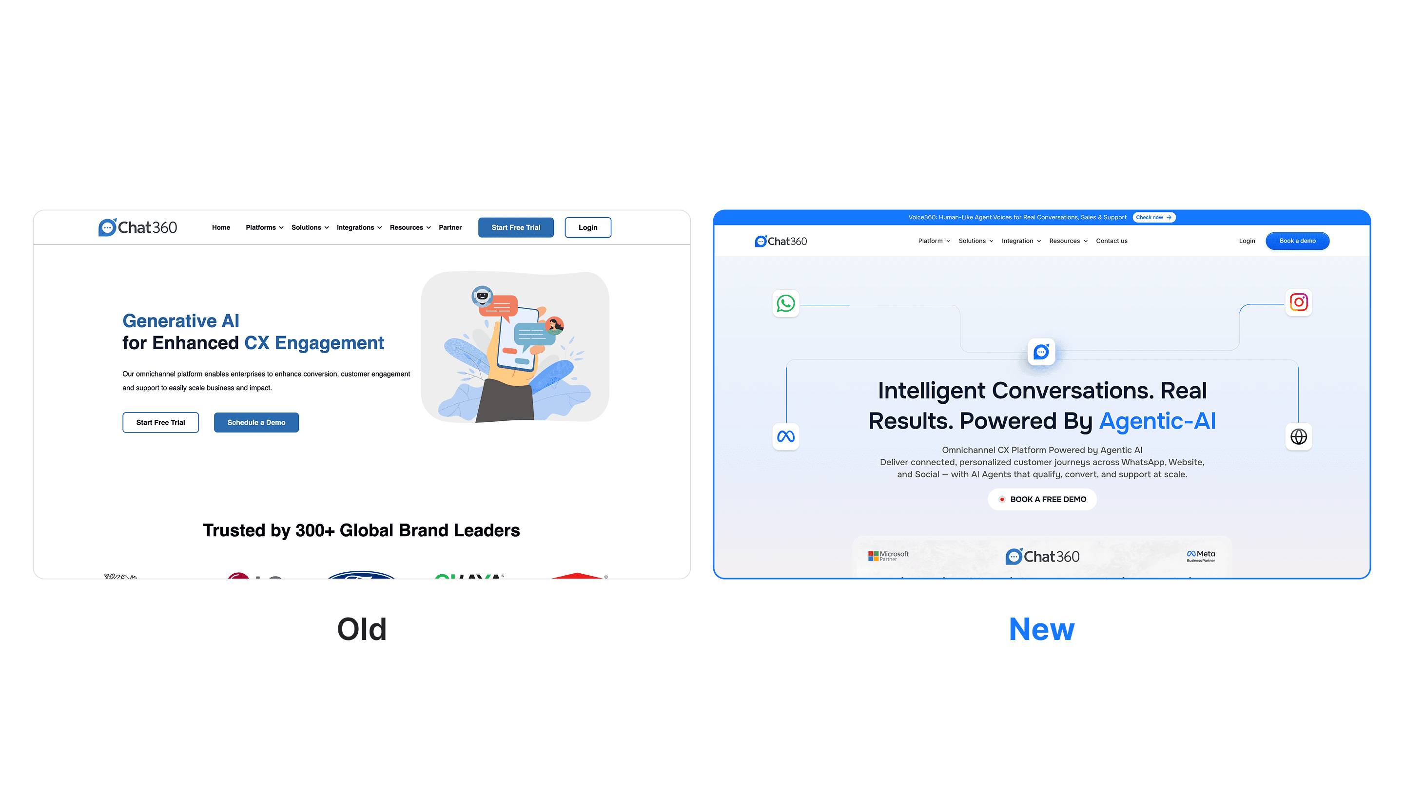Before/After hero copy side-by-side