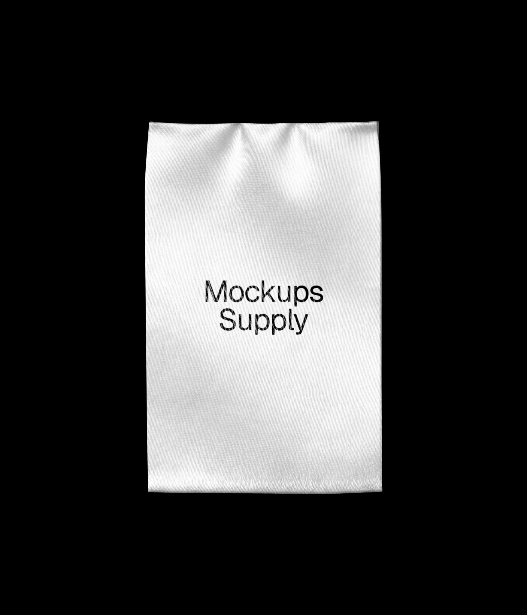 Vertical satin clothing label mockup download