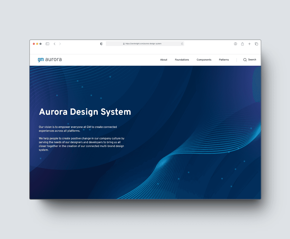 Aurora Design System documentation home page