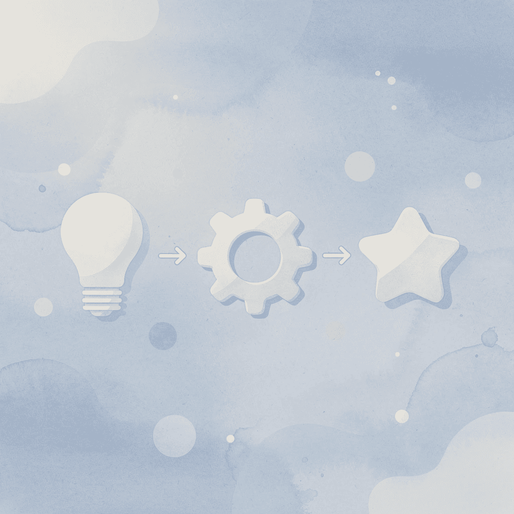 Three icons representing hands-on learning, discovery, and observation