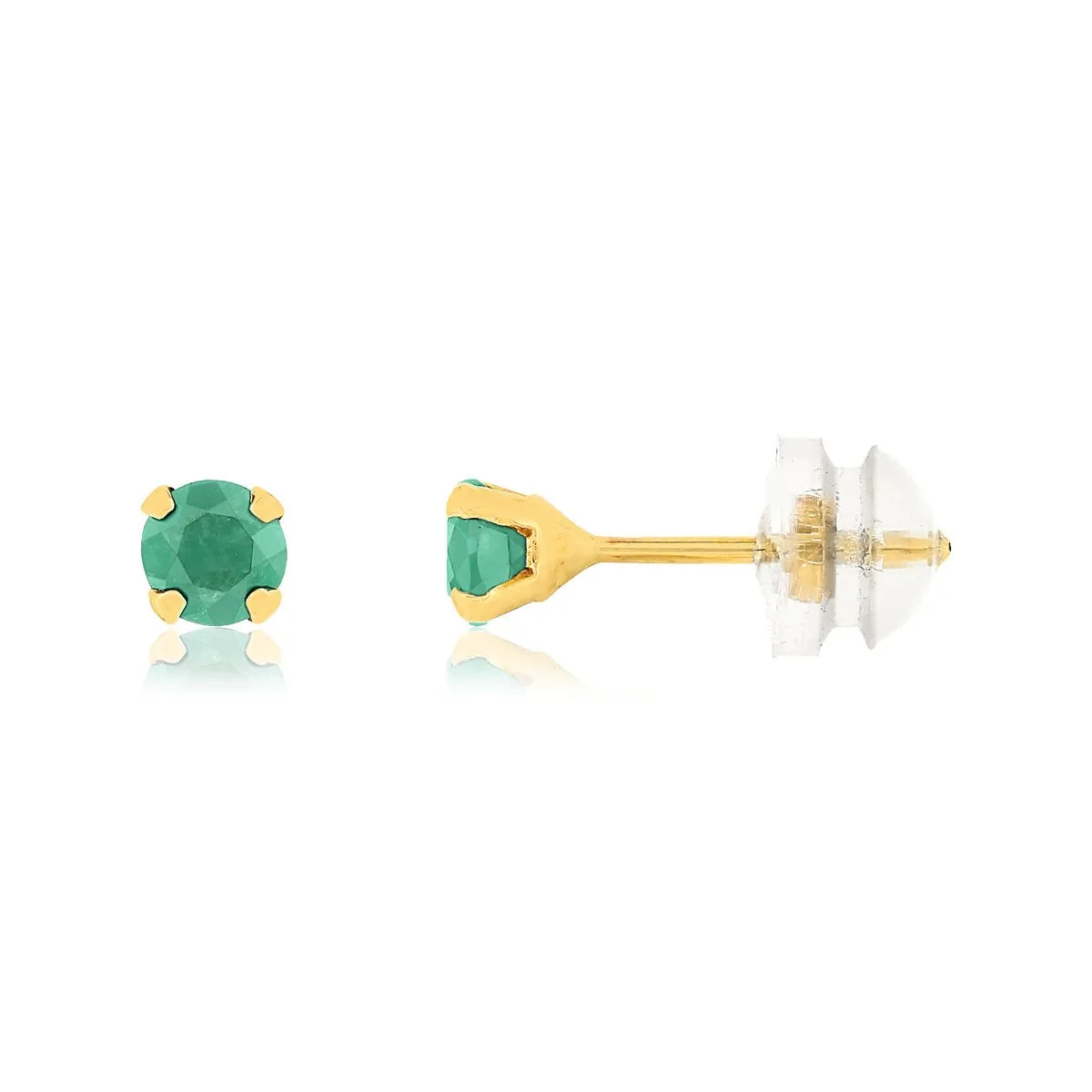 Boucles d'oreilles en or jaune 375 sertie de émeraudes