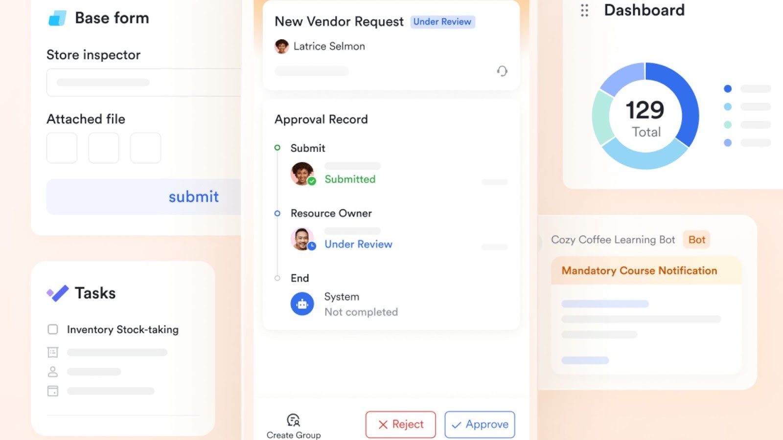 An F&B business's operational workflow in Lark