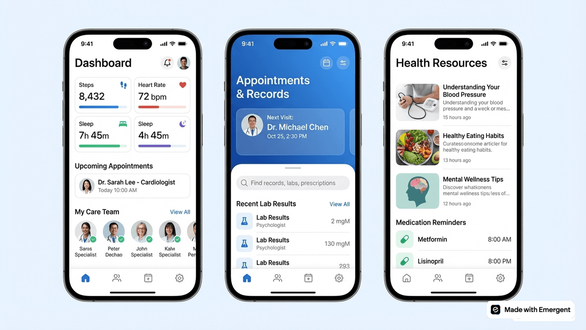 Healthcare App Made with Emergent