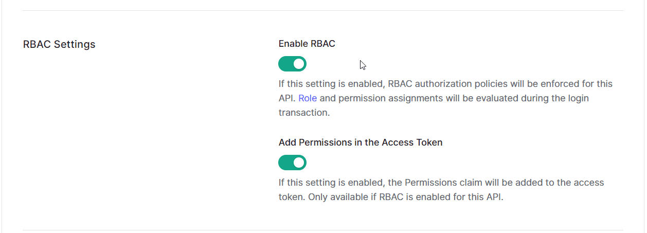 rbac settings